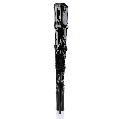 BEYOND-3028 Pleaser Black Patent 10 Inch Sky High Thigh Boots