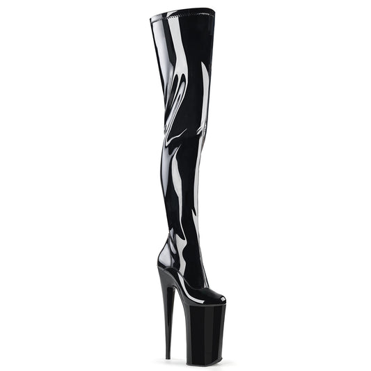 BEYOND-4000 Pleaser Black 10 Inch Sky High Crotch Boots