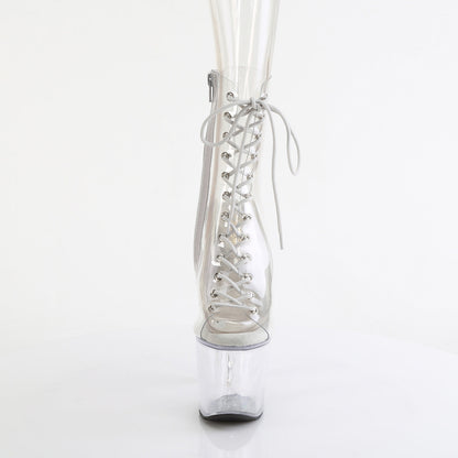 BLISS-1016C Pleaser Clear 7 Inch Platform Ankle Boots