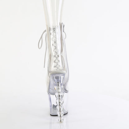 BLISS-1016C Pleaser Clear 7 Inch Platform Ankle Boots