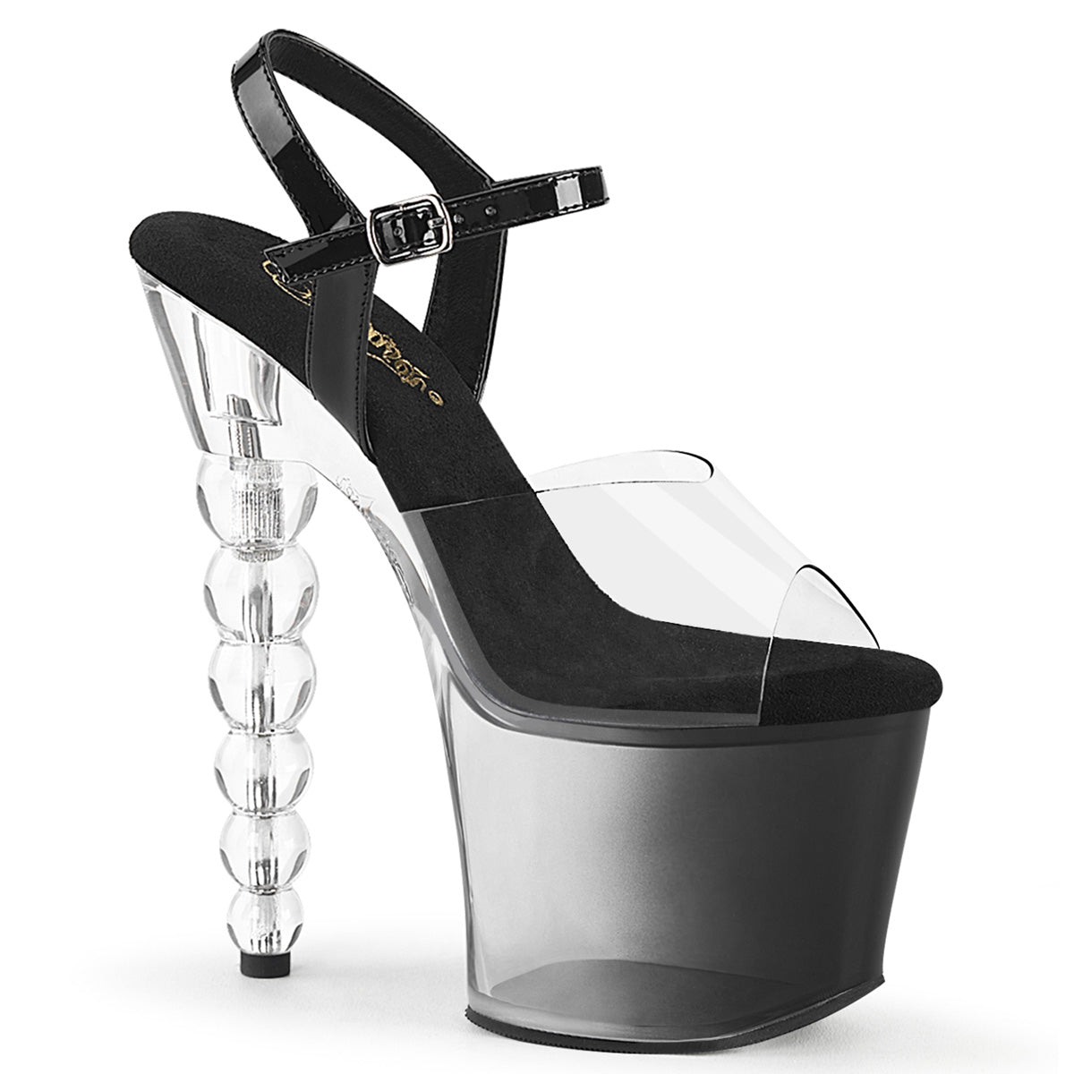 BLISS-708-1BC Pleaser Black 7 Inch Pole Dance Platform Shoes Clr-Blk Blk-Clr Ombre