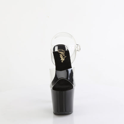 BLISS-708 Pleaser Clear Black 7 Inch Exotic Dancer Platform Shoes