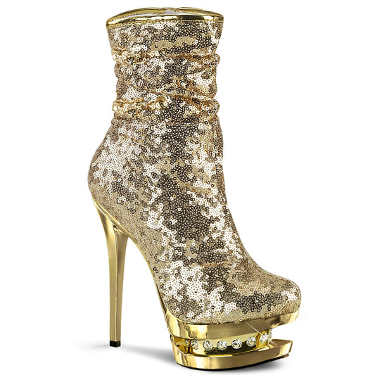 BLONDIE-R-1009 Sexy 6 Inch Gold Sequins Pole Dancer Platform-Pleaser- Sexy Shoes