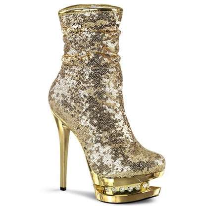 BLONDIE-R-1009 Sexy 6 Inch Gold Sequins Pole Dancer Platform Kinky Boots