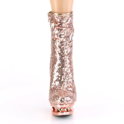 BLONDIE-R-1009 Pleaser Rose Gold 6 Inch High Impact Ankle Boots