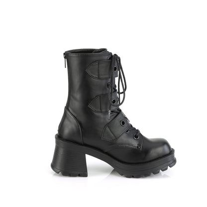 Demonia BRATTY-118 Black Lace-Up Platform Ankle Boots - 2 3/4 Inch Heels