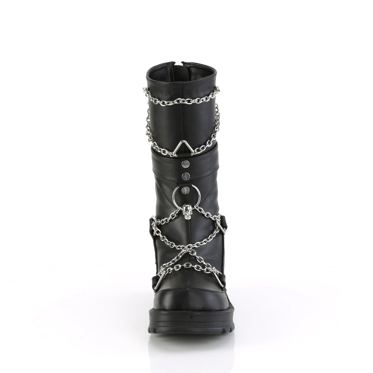 Demonia BRATTY-120 Black Platform Mid Calf Boots - 2 3/4 Inch Heels