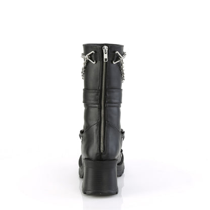 Demonia BRATTY-120 Black Platform Mid Calf Boots - 2 3/4 Inch Heels