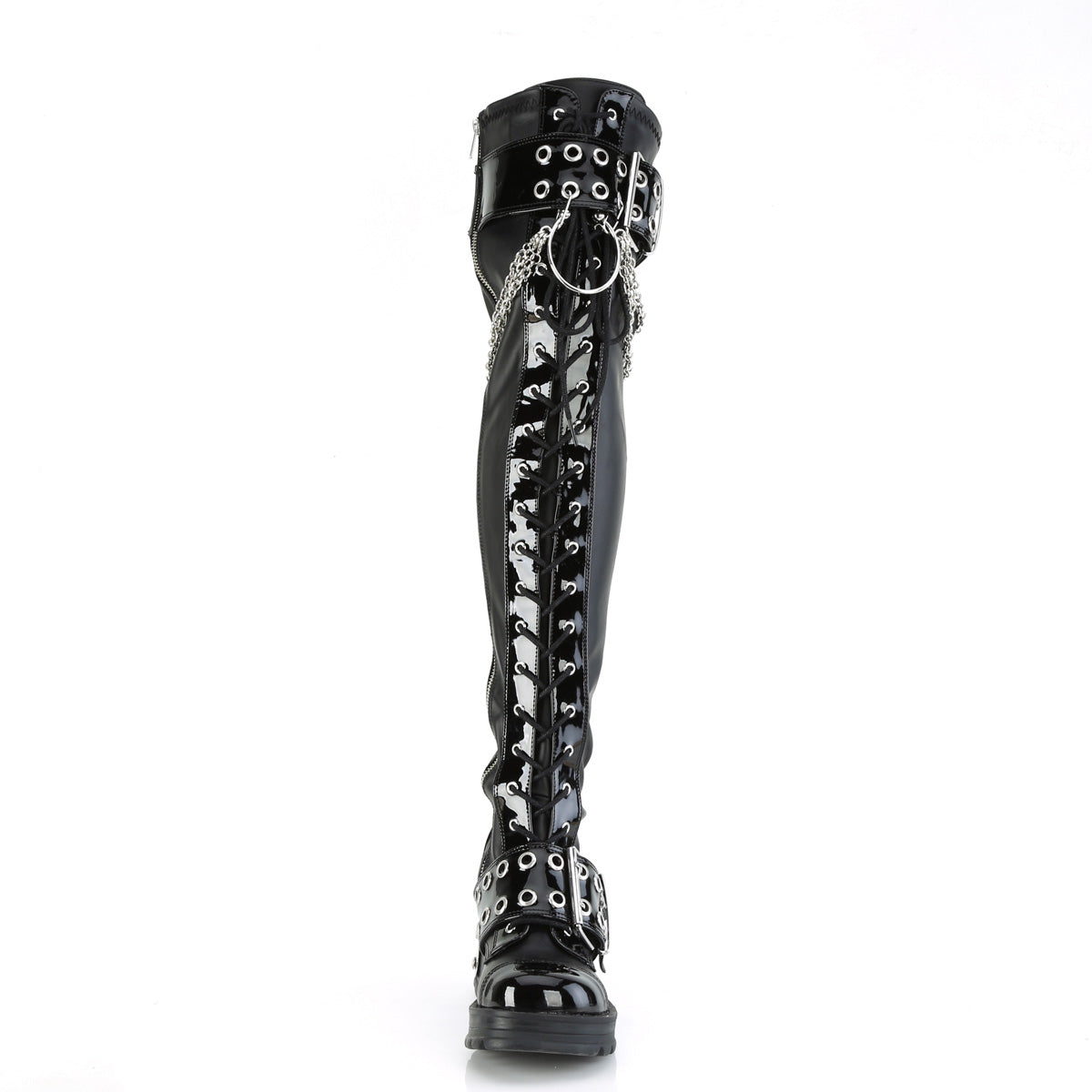 BRATTY-304 Demonia Cult Black Vegan 2.8 Inch Alternative Women's Over-the-Knee Boots