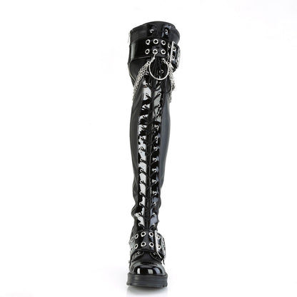 BRATTY-304 Demonia Cult Black Vegan 2.8 Inch Alternative Women's Over-the-Knee Boots