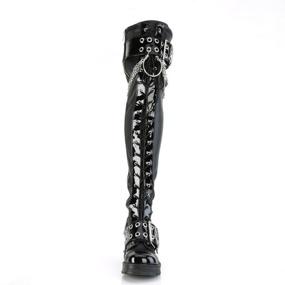 Demonia BRATTY-304 Black Platform Over the Knee Boots - 2.8 Inch Heels