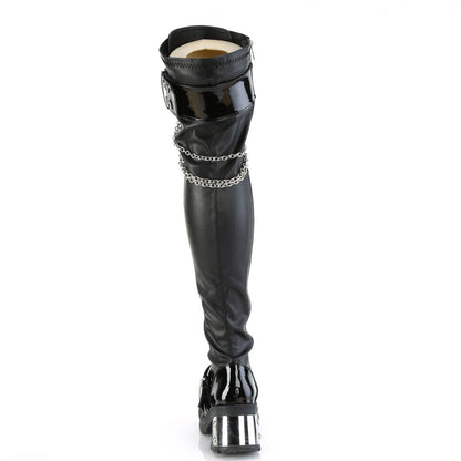 BRATTY-304 Demonia Cult Black Vegan 2.8 Inch Alternative Women's Over-the-Knee Boots