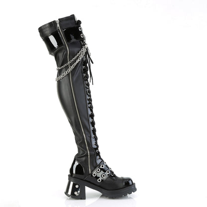 BRATTY-304 Demonia Cult Black Vegan 2.8 Inch Alternative Women's Over-the-Knee Boots