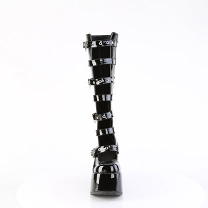 Demonia CAMEL-223 Black Platform Knee High Boots - 5 Inch Heels