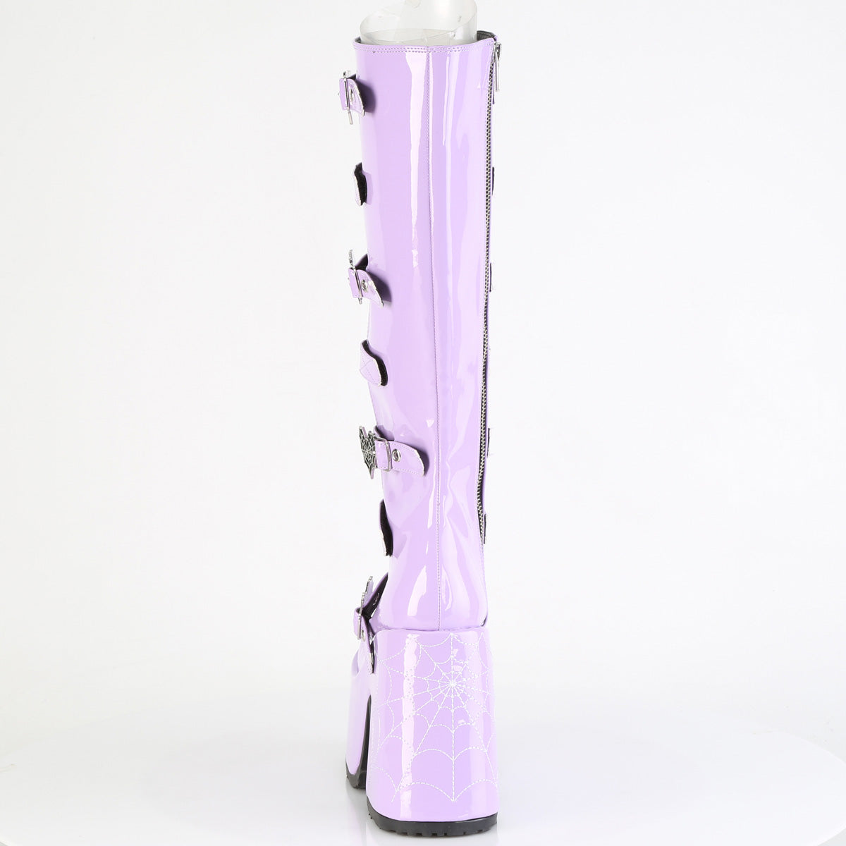 CAMEL-223 DemoniaCult Alternative Footwear Spider Web Mid-Calf Boots