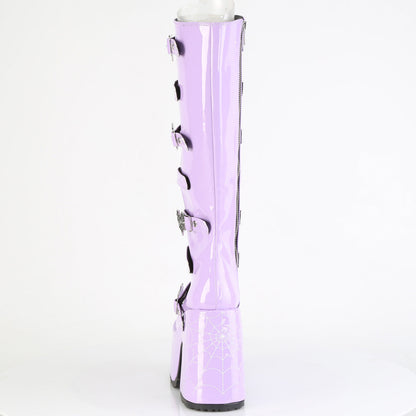 CAMEL-223 DemoniaCult Alternative Footwear Spider Web Mid-Calf Boots