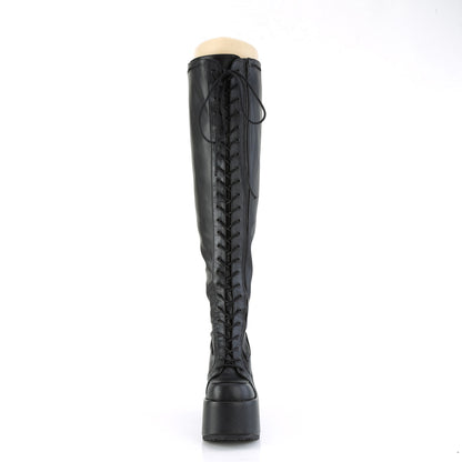 Demonia CAMEL-300WC Black Lace-Up Platform Thigh High Boots - 5 Inch Heels