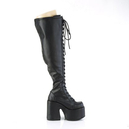 CAMEL-300WC Demonia Cult Black Vegan Leather 5 Inch Alternative Women's Over-the-Knee Boots
