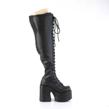 Demonia CAMEL-300WC Black Lace-Up Platform Thigh High Boots - 5 Inch Heels