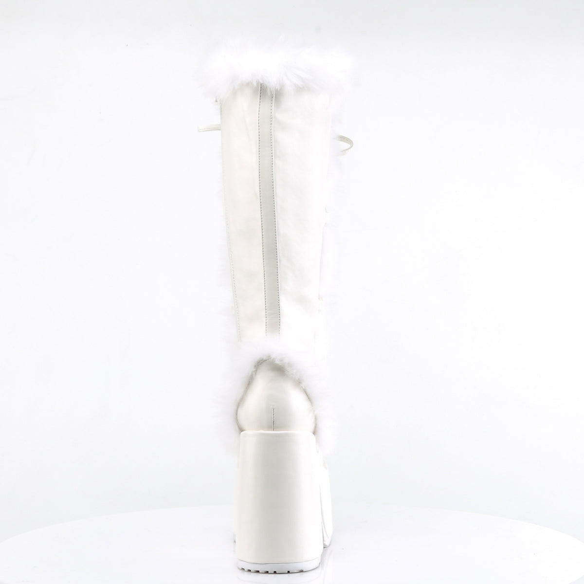 Demonia CAMEL-311 White Platform Knee High Boots - 5 Inch Heels