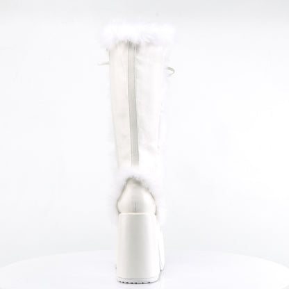 Demonia CAMEL-311 White Platform Knee High Boots - 5 Inch Heels