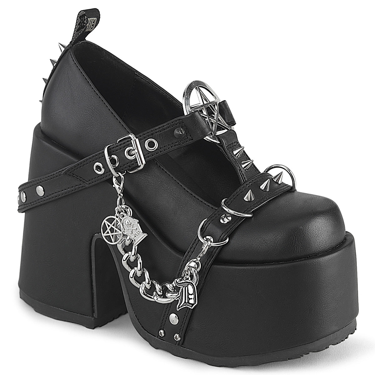 Demonia CAMEL-33 Black Platform Shoes - 5 Inch Heels