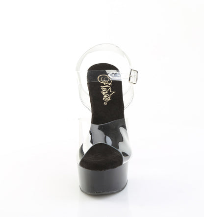 CAPTIVA-608 Pleaser Clear Black 6 Inch Pole Dancer Platform Shoes