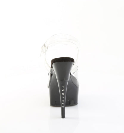 CAPTIVA-608 Pleaser Clear Black 6 Inch Pole Dancer Platform Shoes