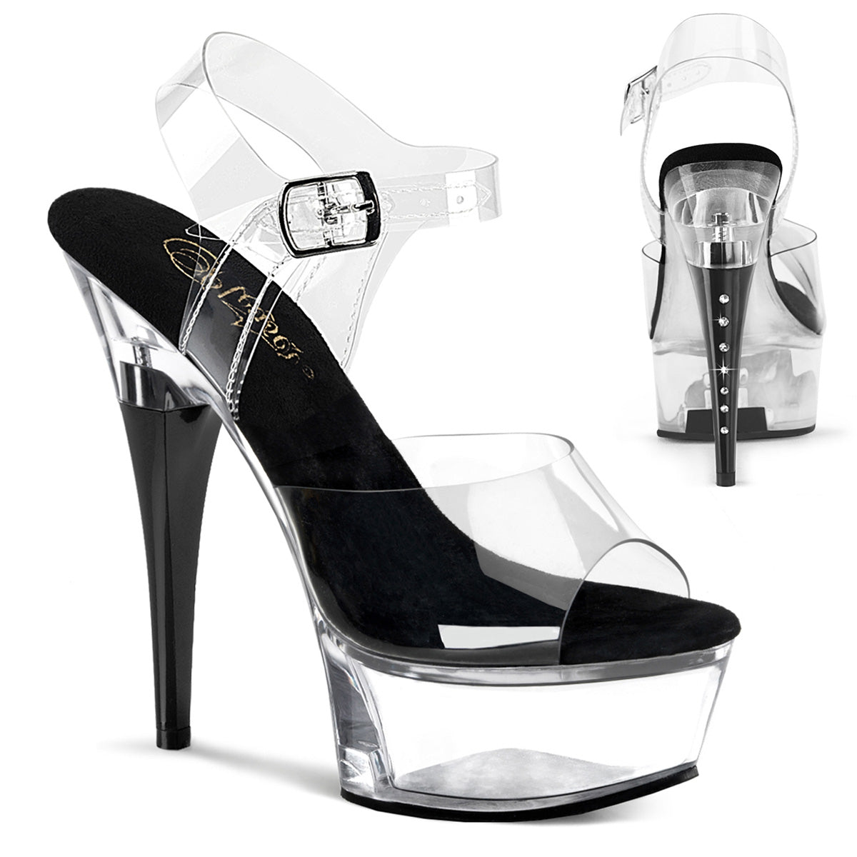 CAPTIVA-608 Pleaser Clear 6 Inch Stage Heel Platform Shoes