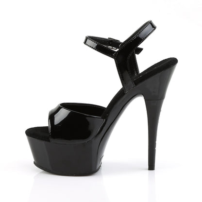 Pleaser CAPTIVA-609 Black Rhinestone Platform Sandals - 6 Inch Heels