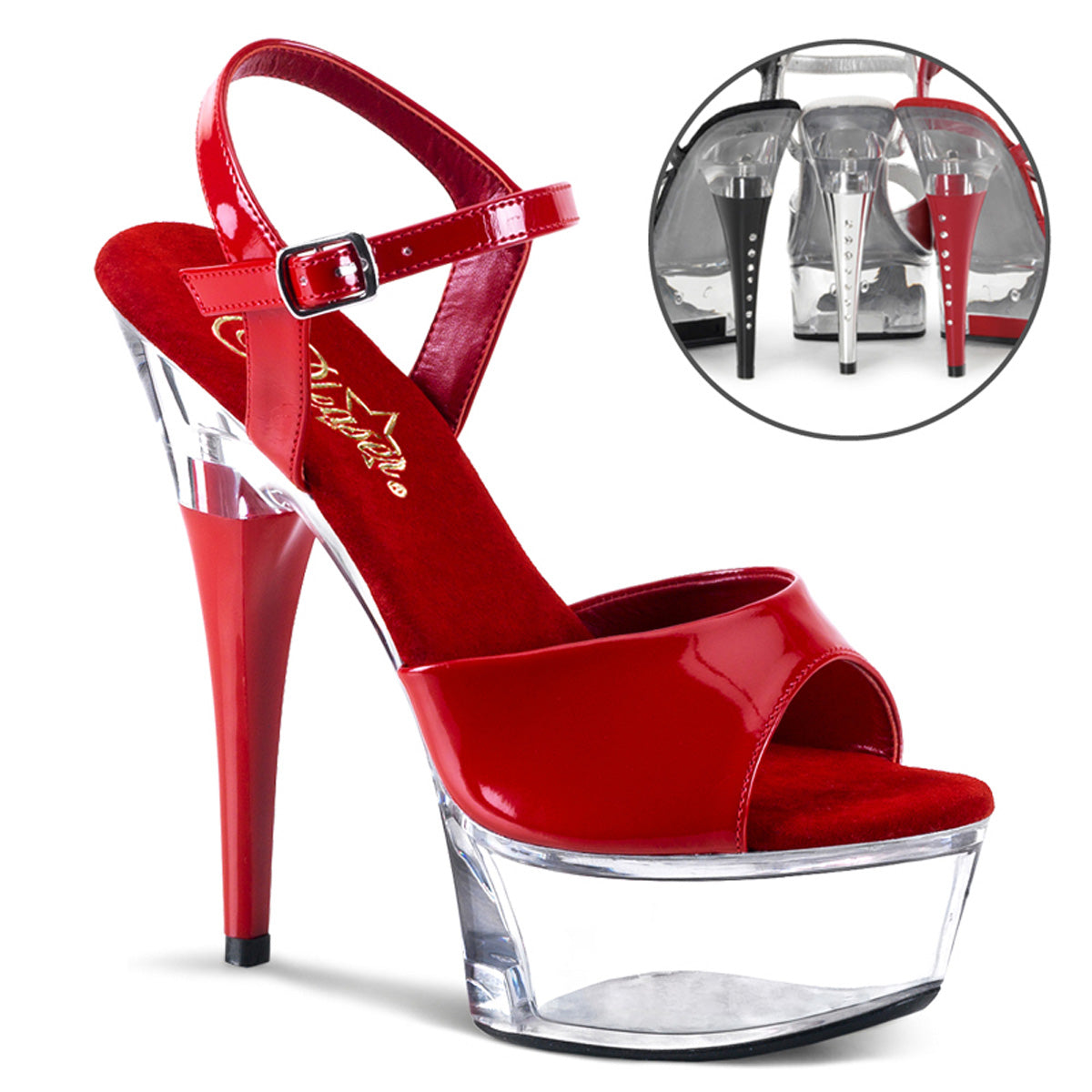 CAPTIVA-609 Pleaser Red 6 Inch High Impact Platform Shoes