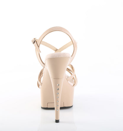 Pleaser CAPTIVA-613 Nude Platform Sandals - 6 Inch Heels
