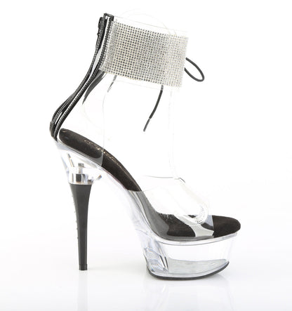 CAPTIVA-624RS Pleaser Clear Black 6 Inch High Fashiom Platform Shoes