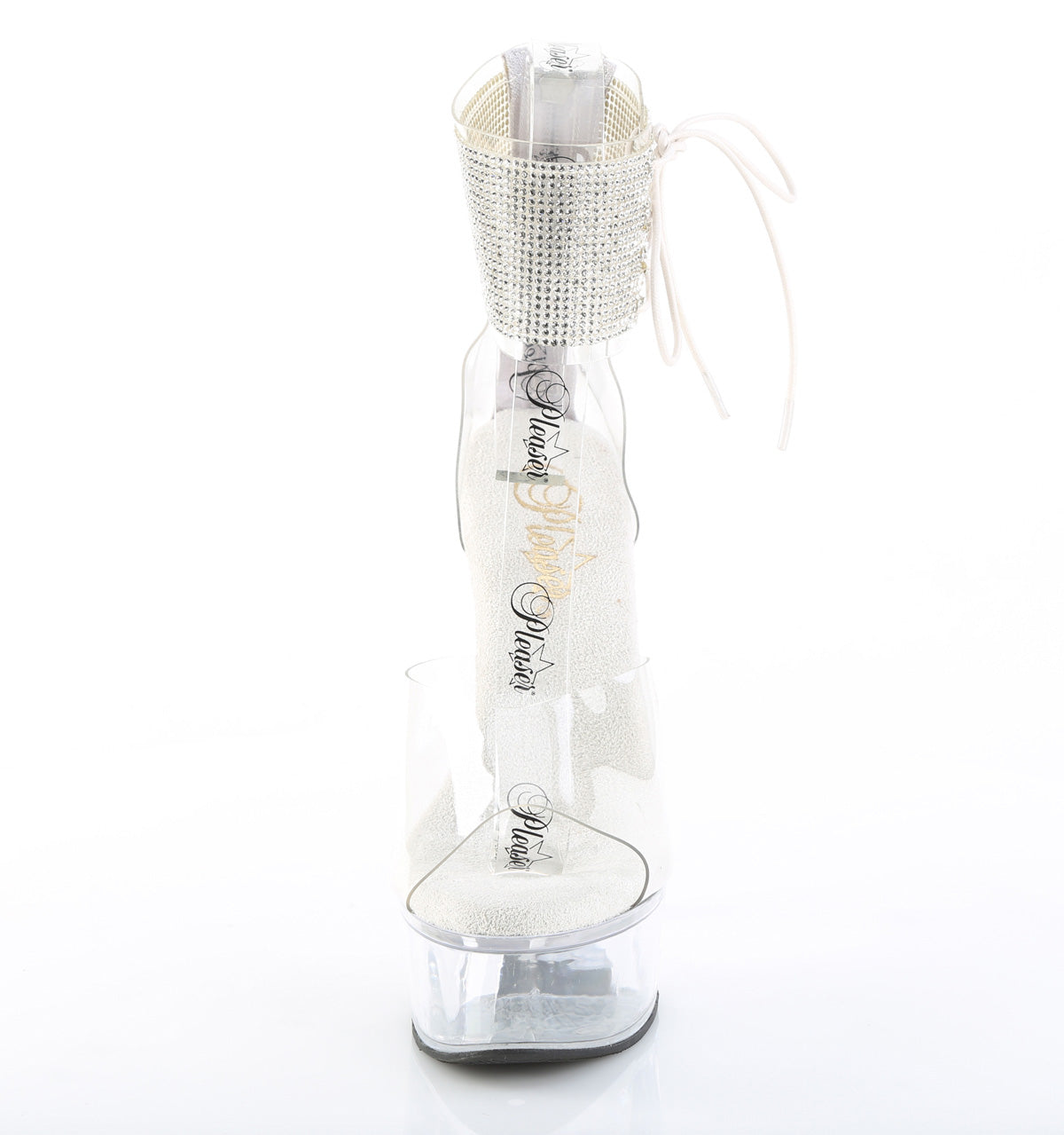 Pleaser CAPTIVA-624RS Clear Rhinestone Platform Sandals - 6 Inch Heels