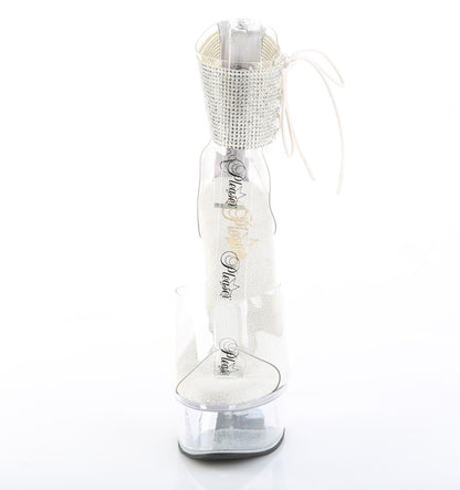 Pleaser CAPTIVA-624RS Clear Rhinestone Platform Sandals - 6 Inch Heels