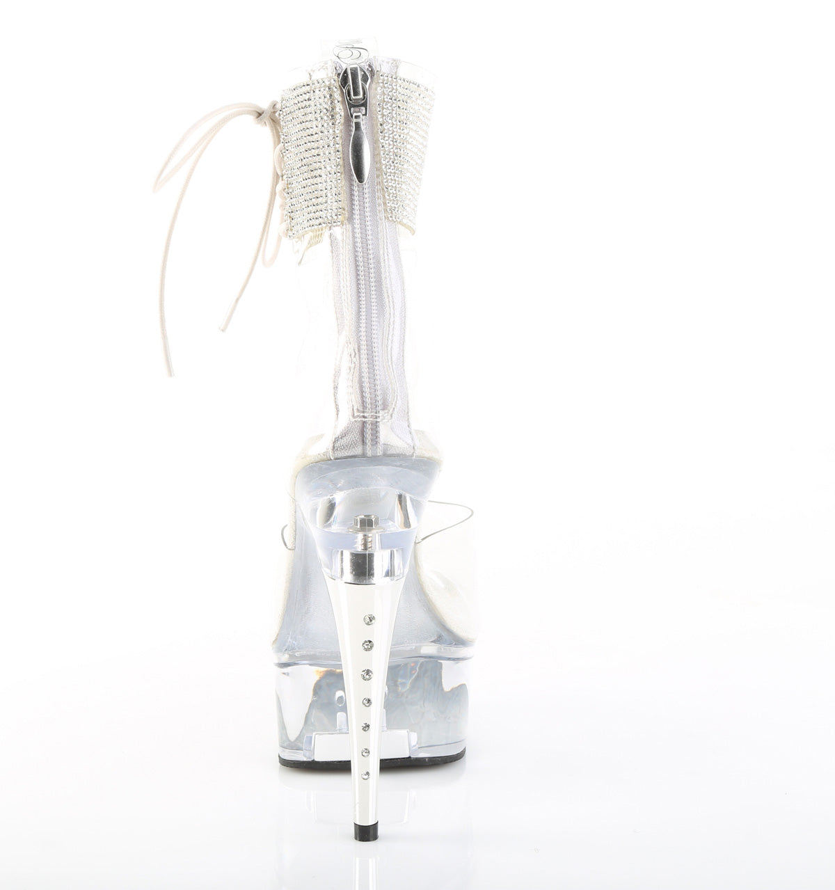 Pleaser CAPTIVA-624RS Clear Rhinestone Platform Sandals - 6 Inch Heels