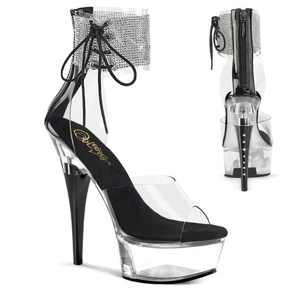 CAPTIVA-624RS Pleaser Clear Black 6 Inch High Fashiom Platform Shoes