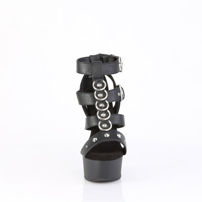 Pleaser CAPTIVA-658 Black / Black Matte Platform Sandals - 6 Inch Heels