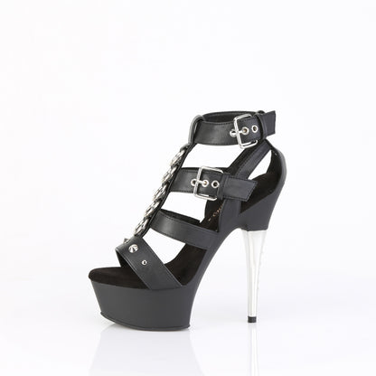 Pleaser CAPTIVA-658 Black / Black Matte Platform Sandals - 6 Inch Heels