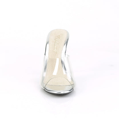 Fabulicious CARESS-401 Clear Platform Sandals - 4 Inch Heels
