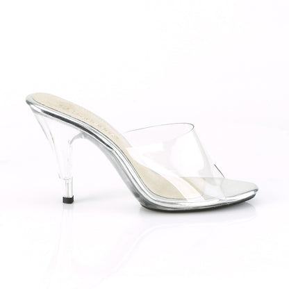 Fabulicious CARESS-401 Clear Platform Sandals - 4 Inch Heels