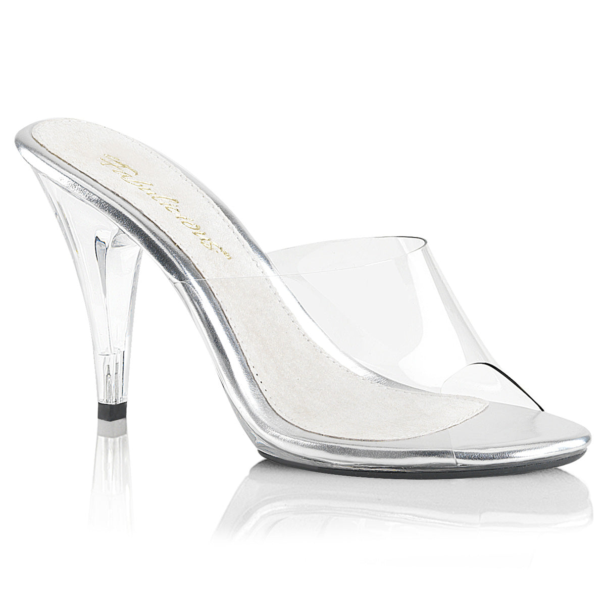 CARESS-401 Fabulicious Clear 4 Inch Posing Shoes Clr Clr