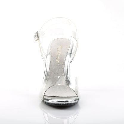 Fabulicious CARESS-408 Clear Platform Sandals - 4 Inch Heels