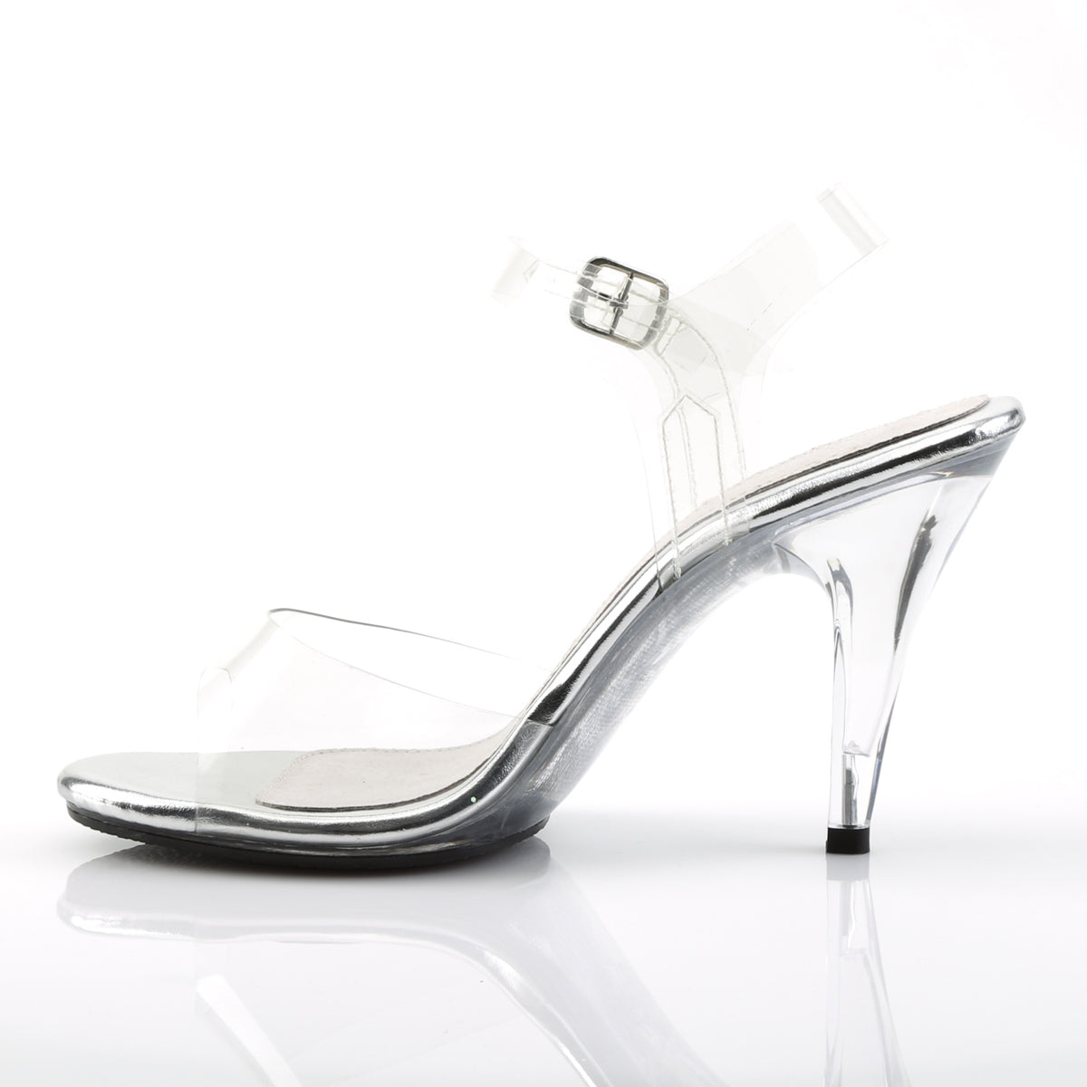 CARESS-408 Fabulicious Clear 4 Inch Posing Shoes