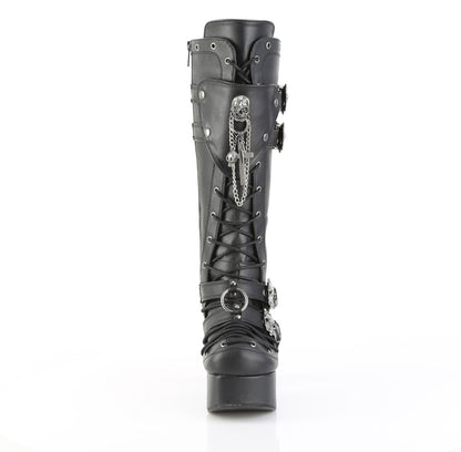 CHARADE-230 Demonia Cult Black 4.5 Inch Alternative Knee High Boots
