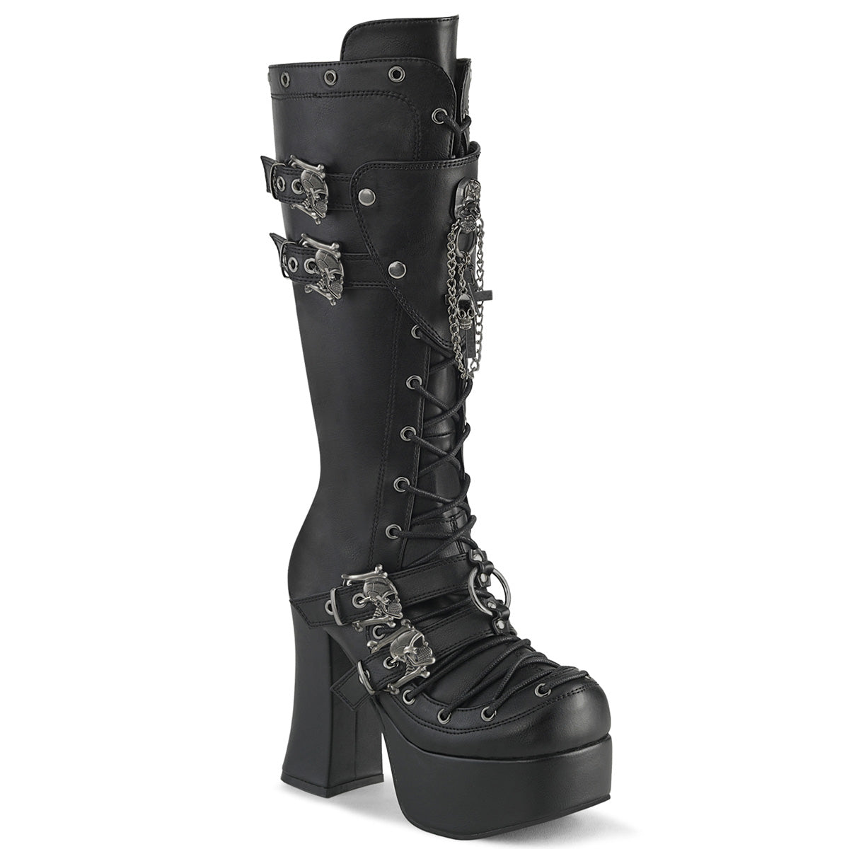 CHARADE-230 Demonia Cult Black 4.5 Inch Alternative Knee High Boots