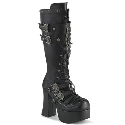 CHARADE-230 Demonia Cult Black 4.5 Inch Alternative Knee High Boots