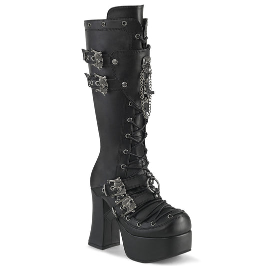 CHARADE-230 Demonia Cult Black 4.5 Inch Alternative Knee High Boots