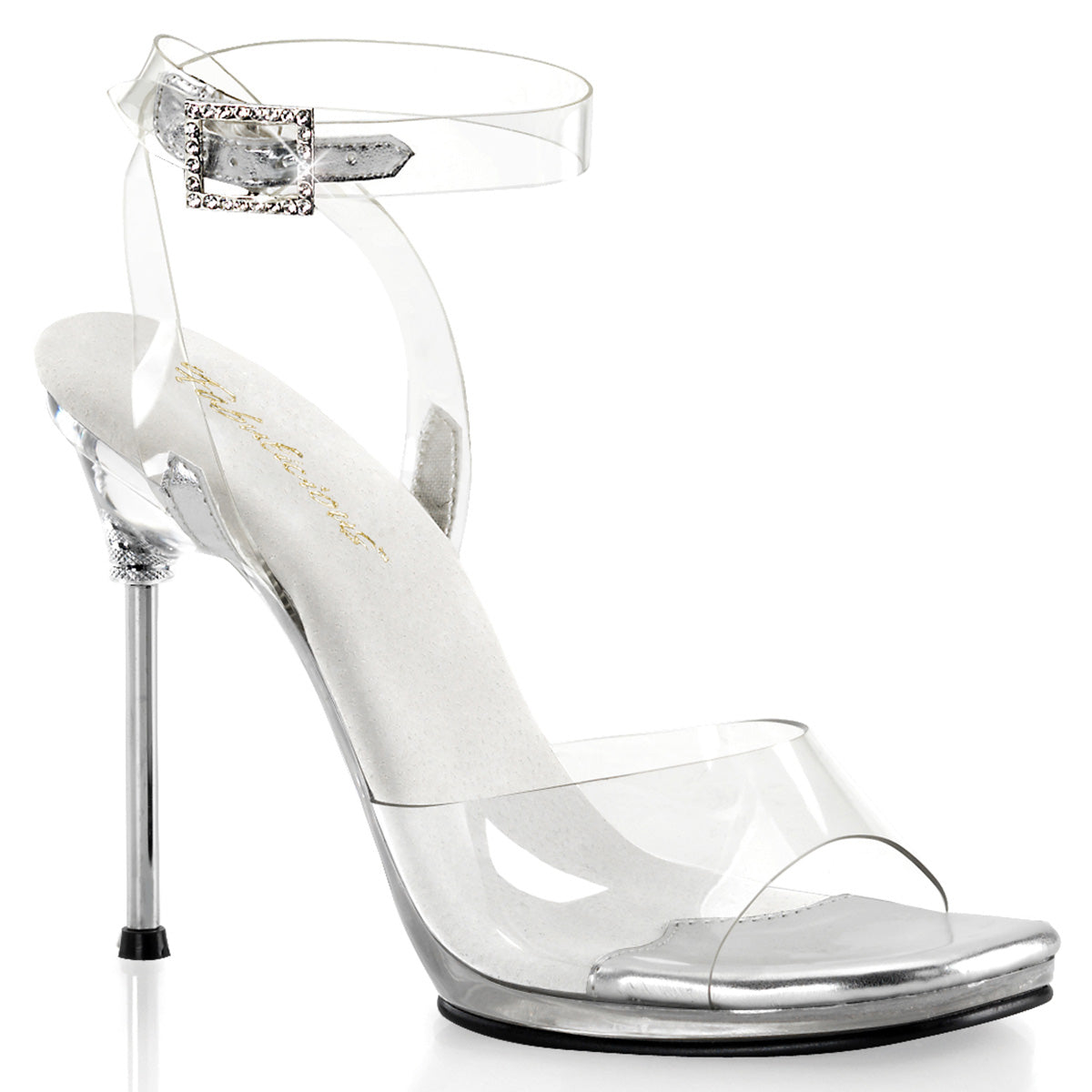 Fabulicious CHIC-06 Clear Platform Sandals - 4 1/2 Inch Heels