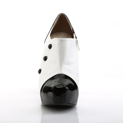 Pleaser Pink Label CHLOE-11 Black-White Platform Ankle Boots - 5 1/4 Inch Heels